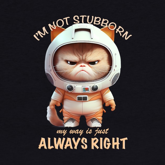 Cat Kitten I'm Not Stubborn My Way Is Just Always Right Cute Adorable Funny Quote by Cubebox